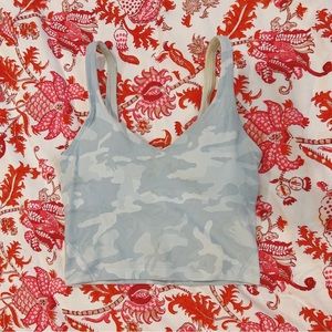 lulu lemon align tank white and grey camo